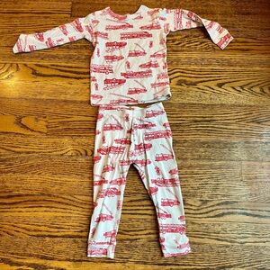 2T Gap winter fire truck pajamas
